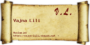 Vajna Lili névjegykártya